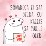 Armas tegelane fotomagnet sõnumiga 'Love you' – personaalne kingitus kallimale