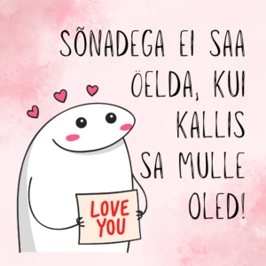 Armas tegelane fotomagnet sõnumiga 'Love you' – personaalne kingitus kallimale